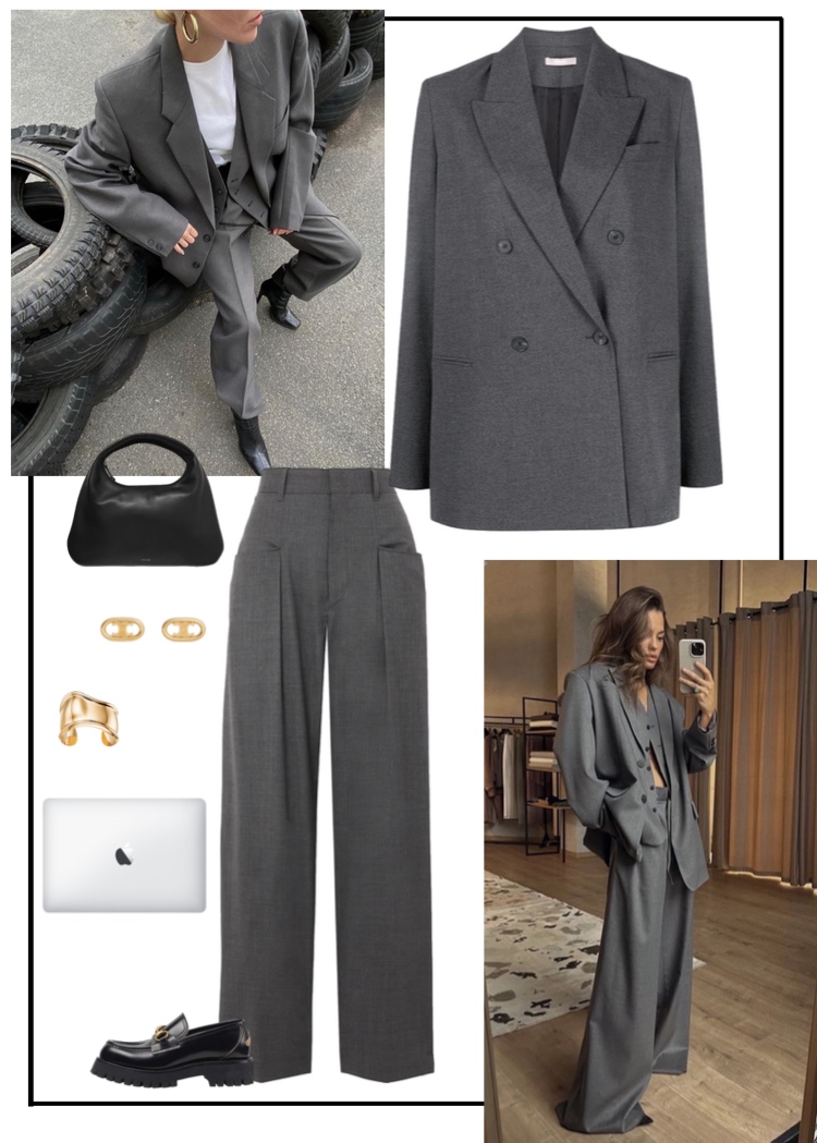 Power dressing: костюмная ткань nero Grey