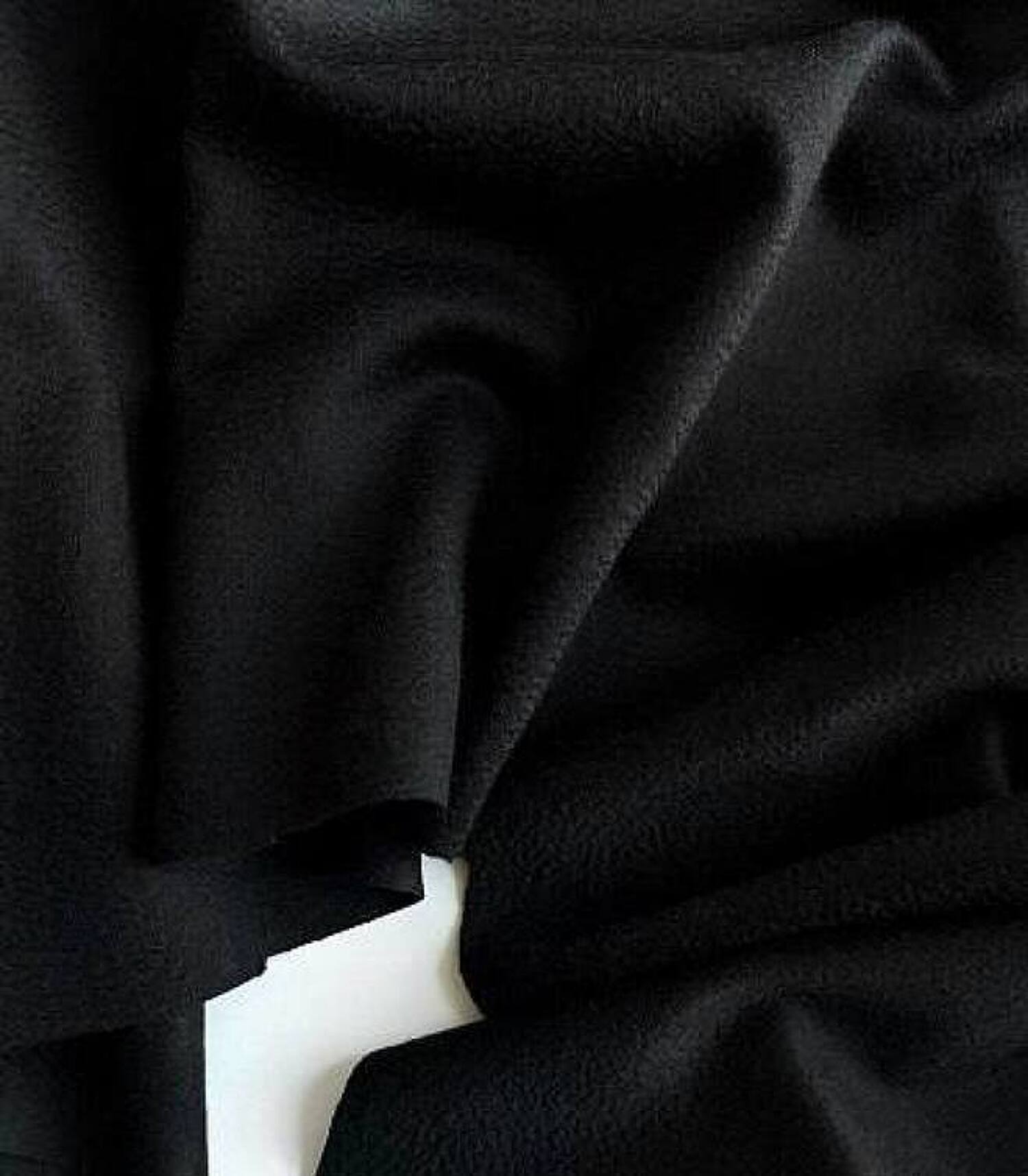 STOCK Шерсть пальтовая черная LV (Италия) (0,45)