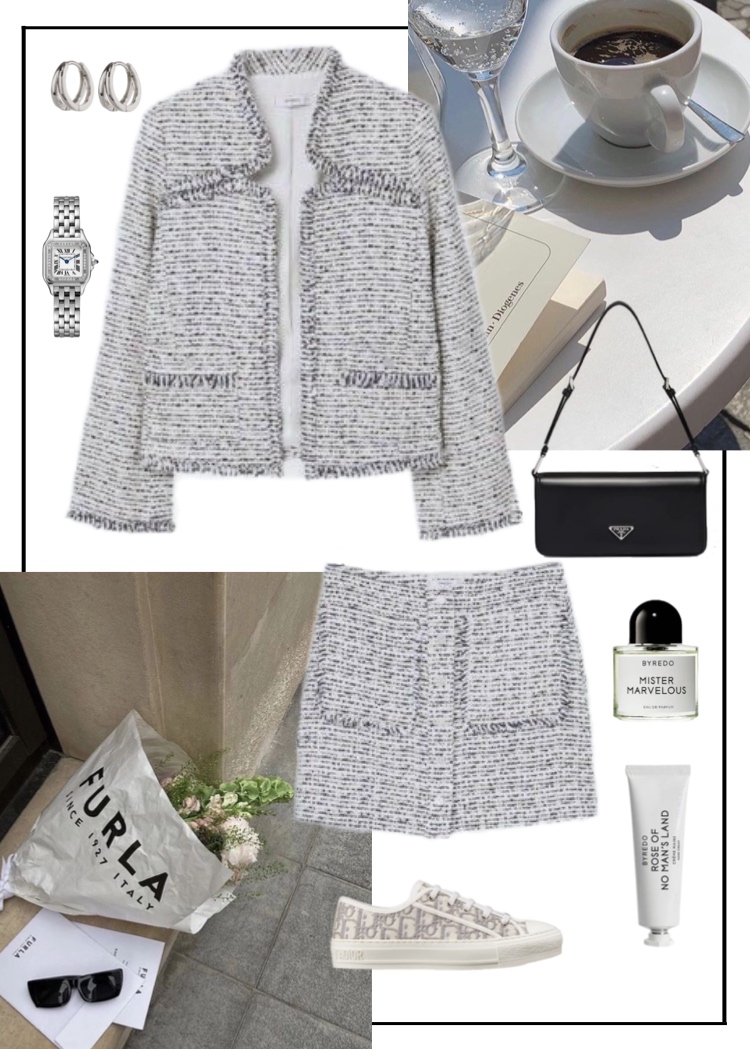 Elegant style: твид жемчужный серый 