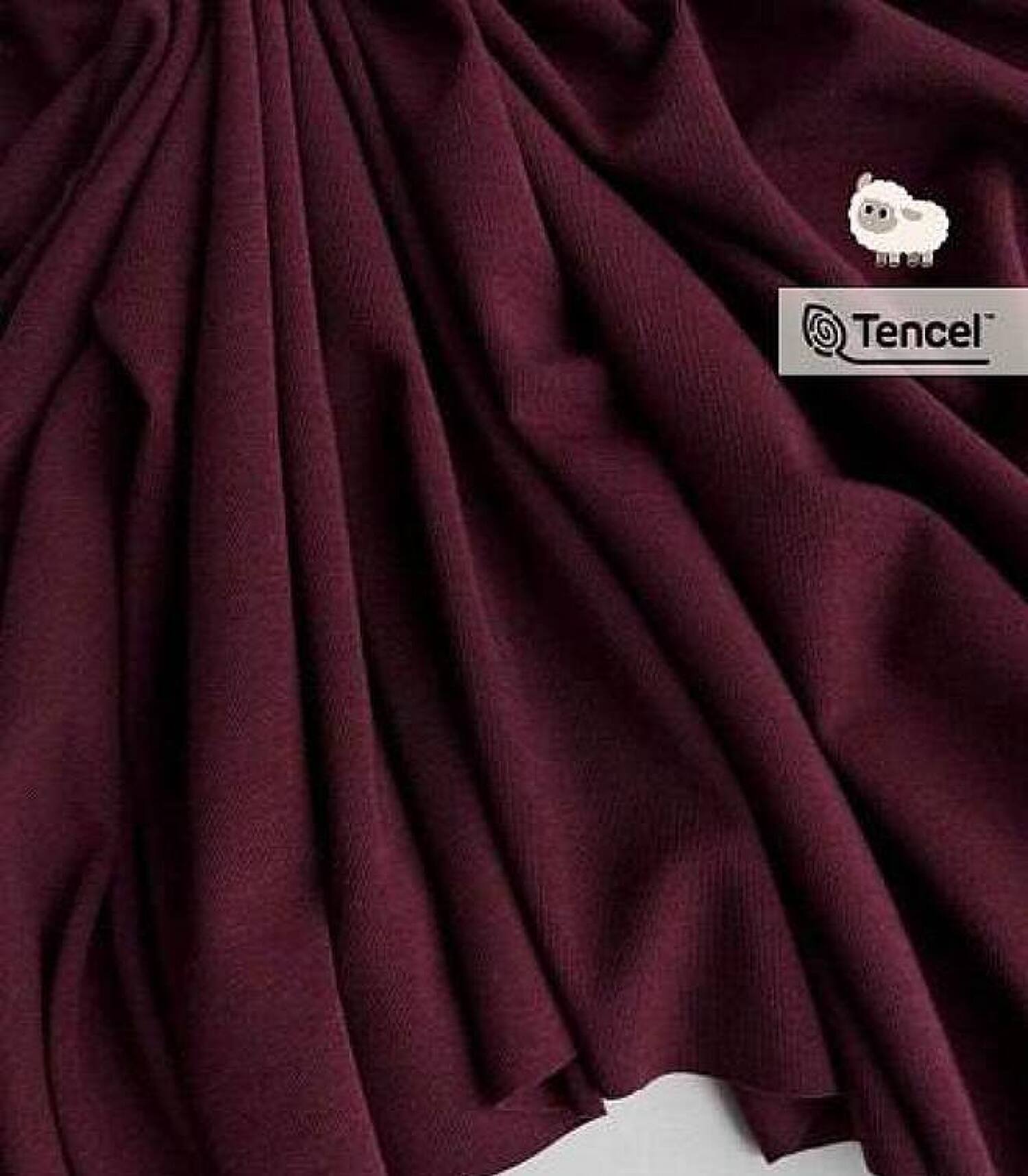 STOCK Трикотаж tencel + wool бургунди (0,45)