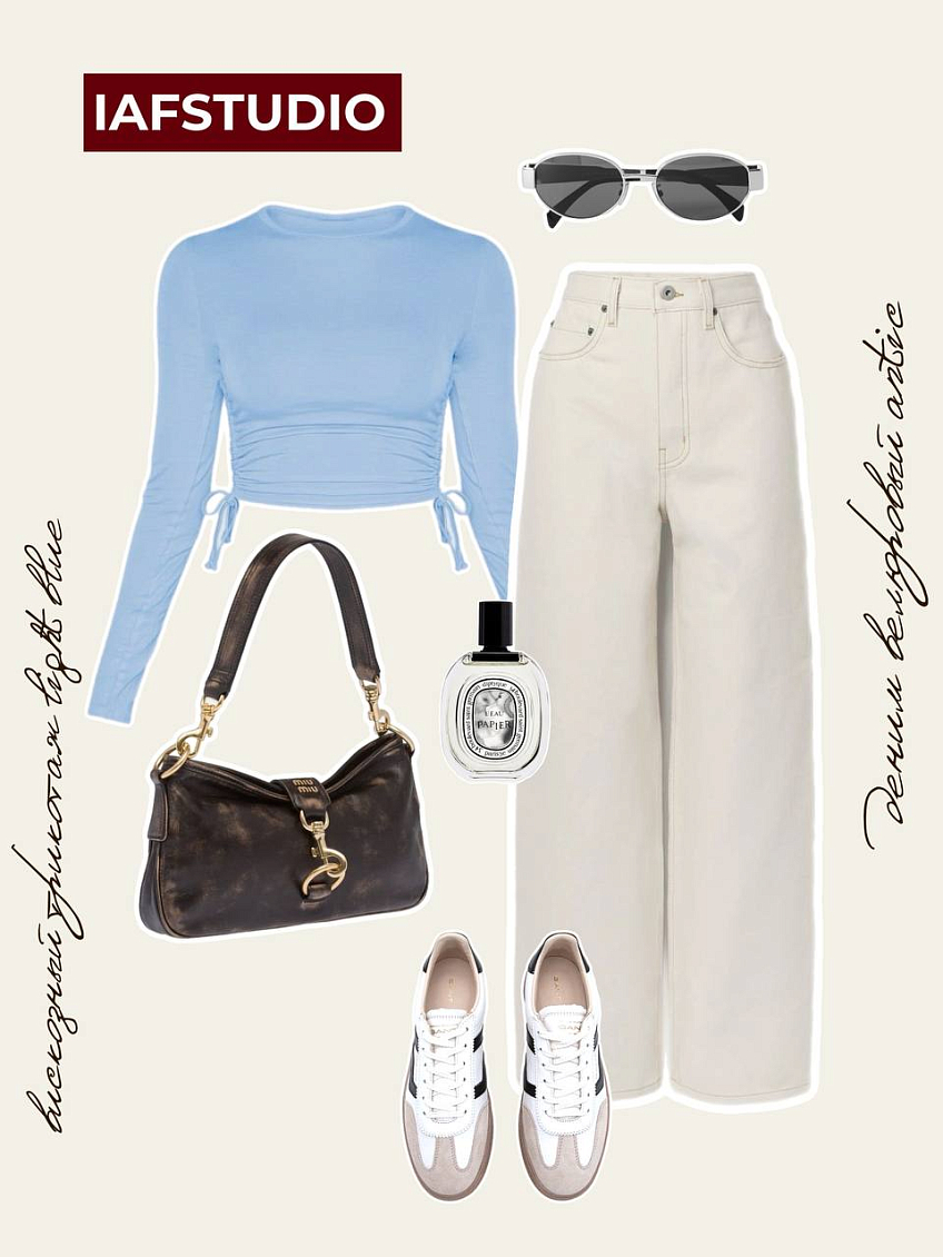 Вискозный трикотаж light blue + велюровый деним antic