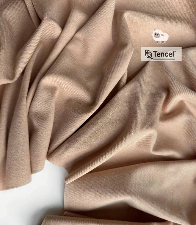 Трикотаж tencel + wool бежевый