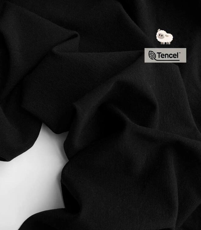 Трикотаж tencel + wool черный