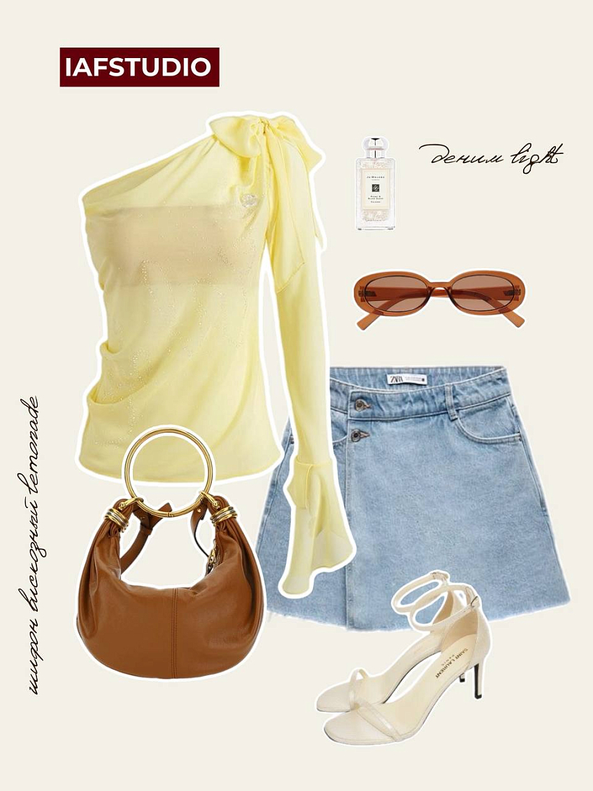 Деним light + шифон вискозный lemonade