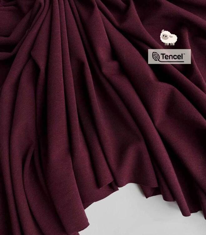 Трикотаж tencel + wool бургунди