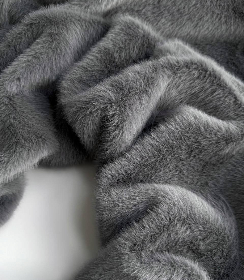 Мех fluffy grey