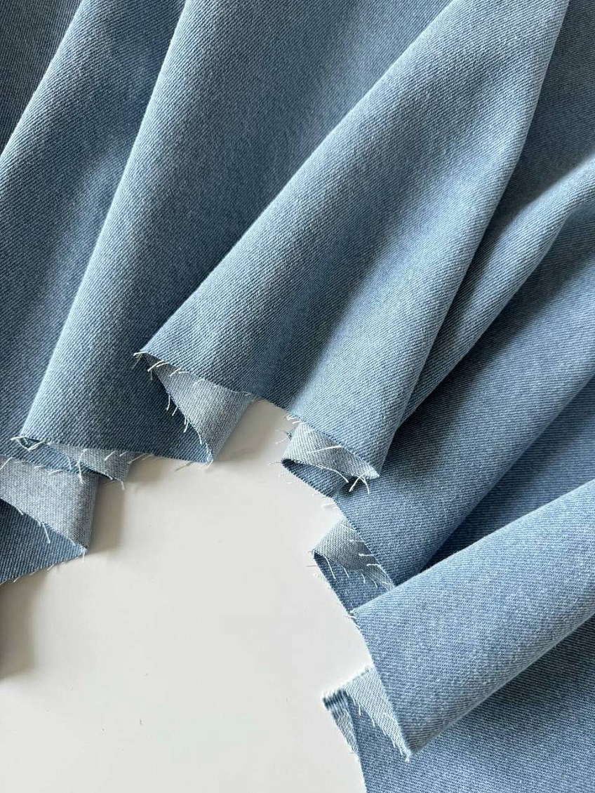 Трикотаж tencel + wool бежевый + деним light