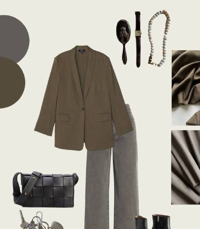 STOCK Шерсть костюмная оливка (Италия) (0,5)