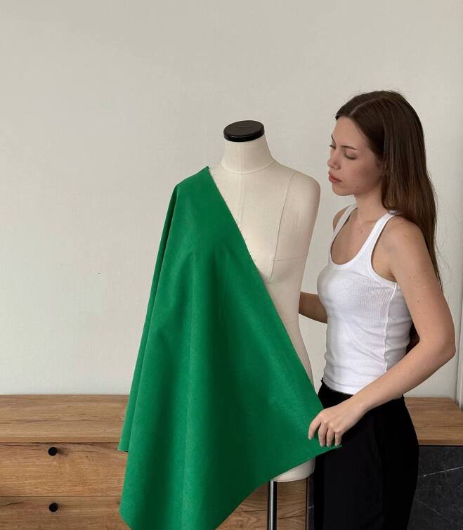 Деним велюровый green