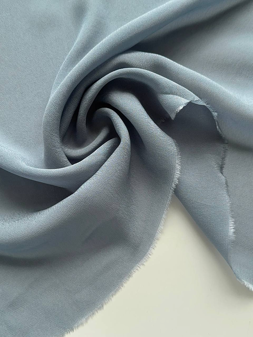 Велюровый деним antic + шифон вискозный cloud blue