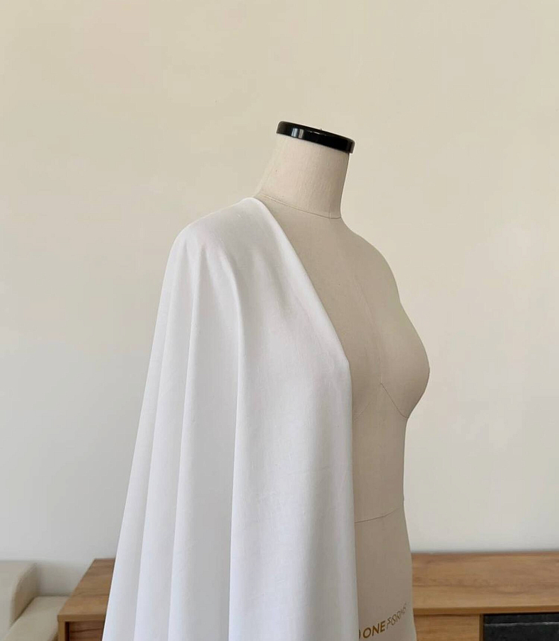 Лен с вискозой white
