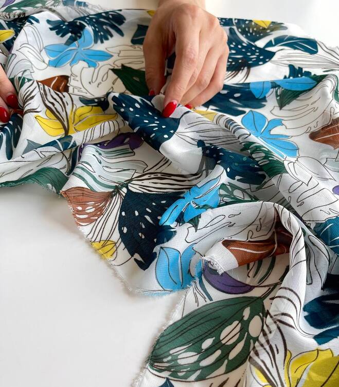 STOCK Шифон flower exotic желтый (Италия) (2,5+1,6)