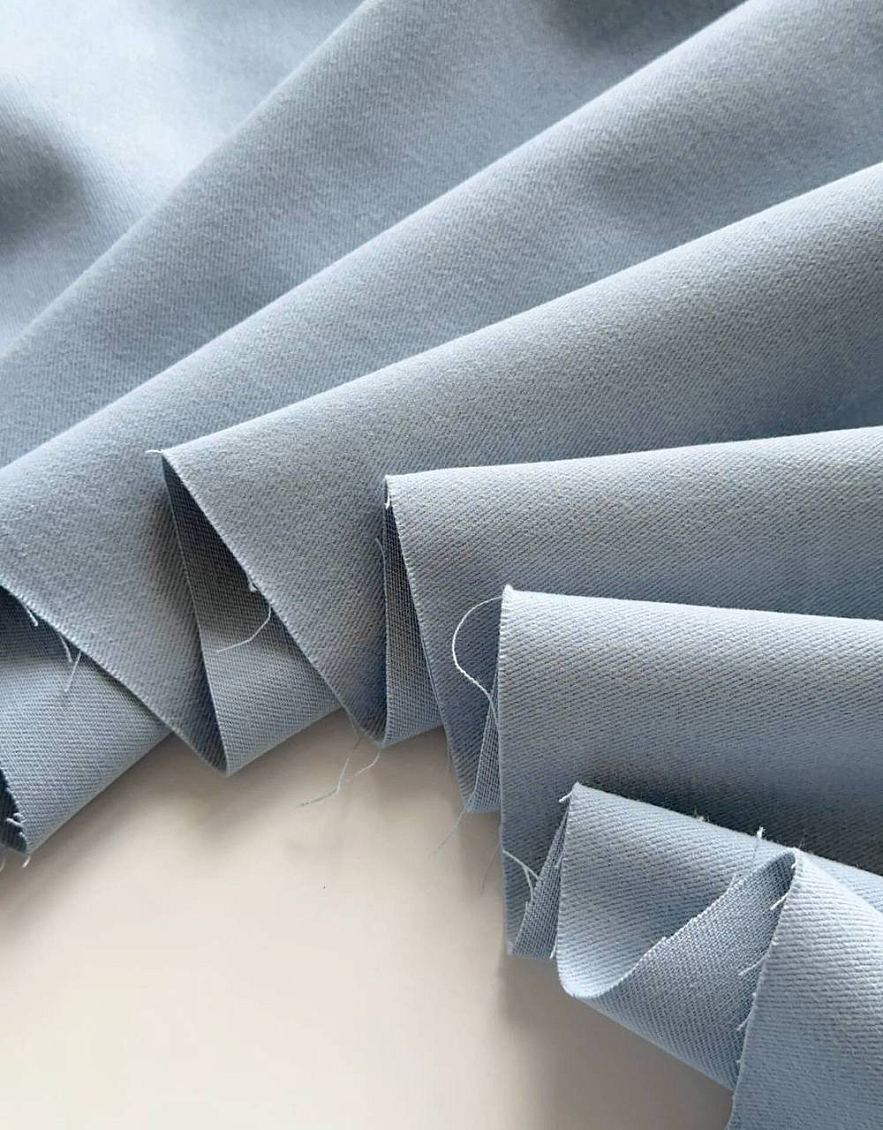 Деним велюровый misty blue + вискозный трикотаж milky brown