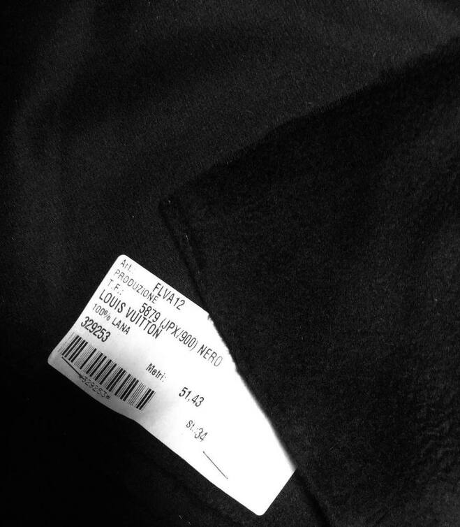 STOCK Шерсть пальтовая черная LV (Италия) (0,45)