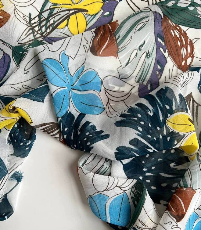 STOCK Шифон flower exotic желтый (Италия) (2,5+1,6)