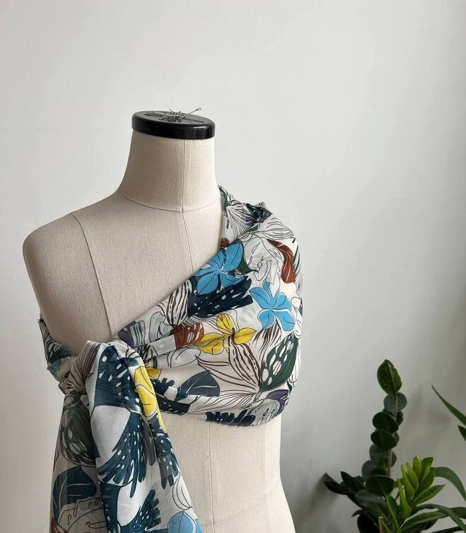 STOCK Шифон flower exotic желтый (Италия) (2,5+1,6)