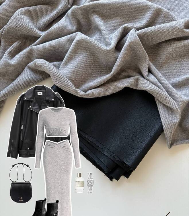 Трикотаж микро лапша frost gray