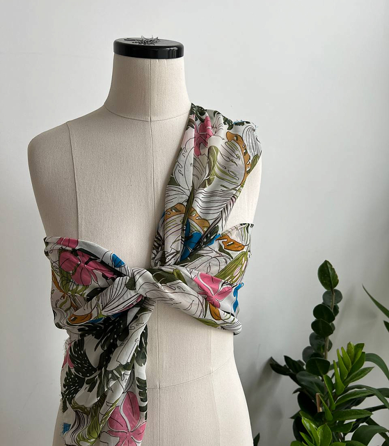 Шифон flower exotic розовый (Италия)