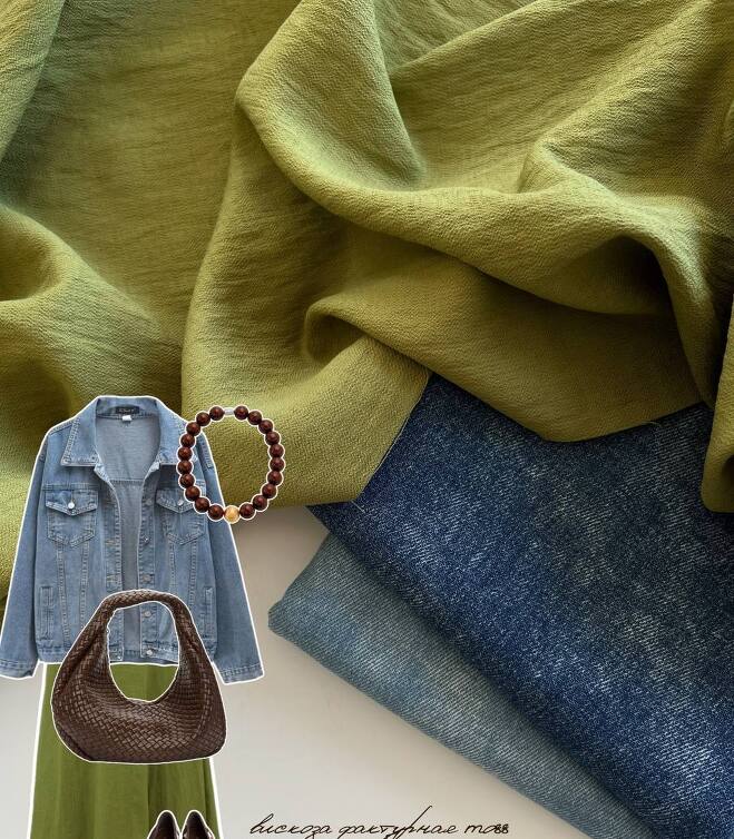 Вискоза фактурная moss