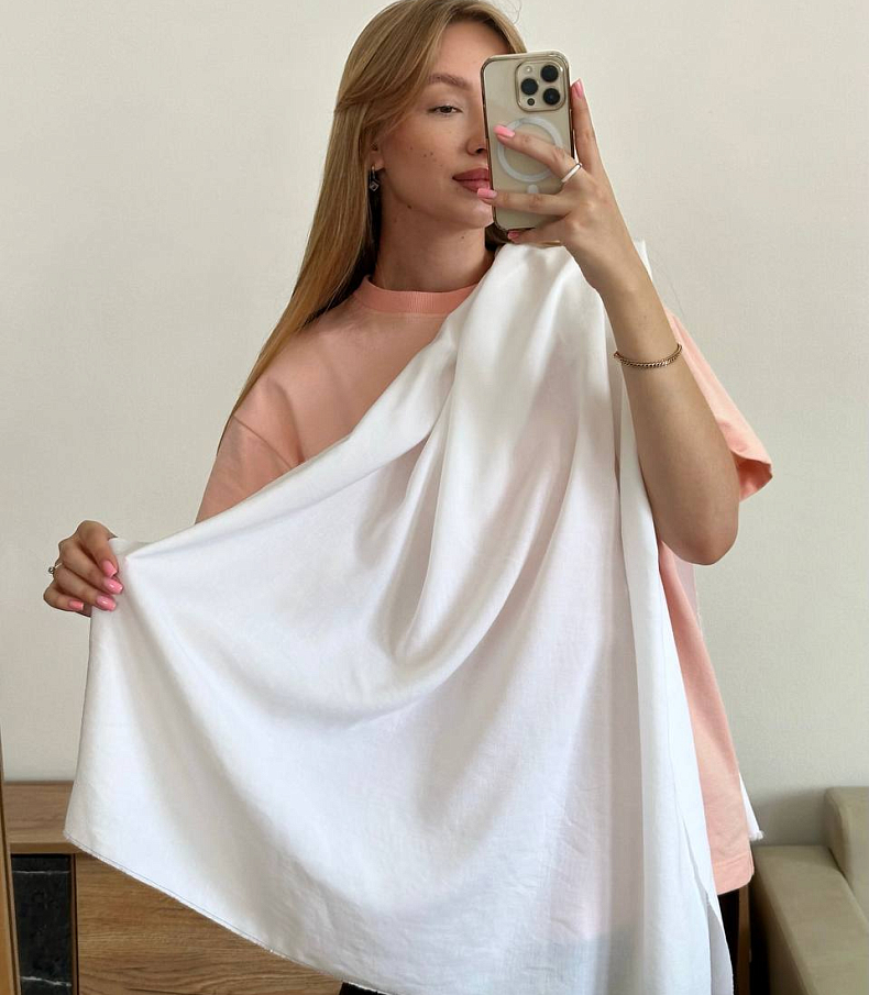 Лен с вискозой white