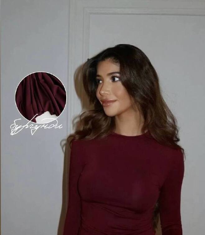 STOCK Трикотаж tencel + wool бургунди (0,45)