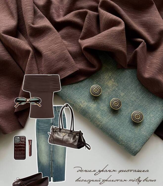 STOCK Деним гранж фисташка (0,4)